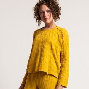 Black Crane Gold Jaquard Blouse Size Small